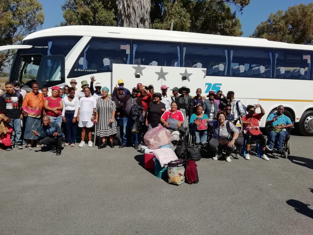 CTAPD members preparing to travel by bus to the Outeniqua Chair Challenge